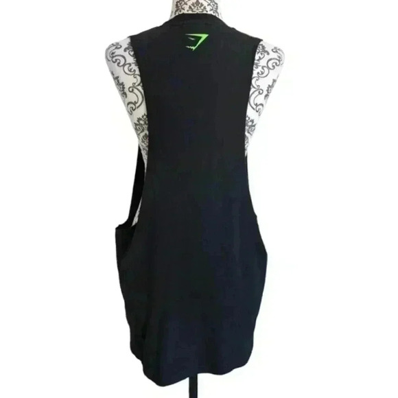 Gymshark Muscle Tank Mens M Active Gym Train Run Workout Black Green Graphic - Picture 3 of 11